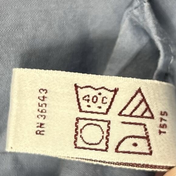 Etienne Aigner Mens Size 17 33/32 XL Button Up Shirt Iridescent Blue Long Sleeve - Picture 9 of 10